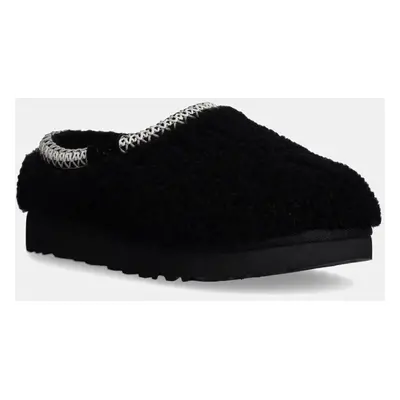 UGG papucs Tasman Maxi Curly fekete, 1158356-BLK