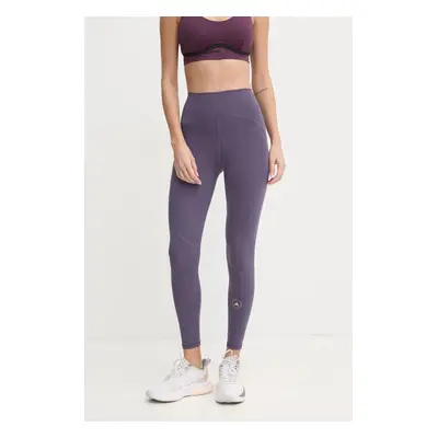 adidas by Stella McCartney edzős legging TrueStrenght lila, nyomott mintás, IW6377