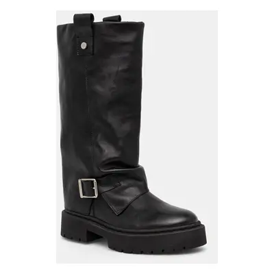 Steve Madden bőr csizma Godiva fekete, női, platformos, SM11003413