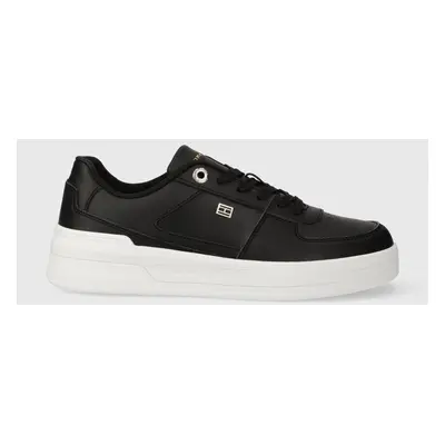 Tommy Hilfiger bőr sportcipő ESSENTIAL BASKET SNEAKER fekete, FW0FW07684