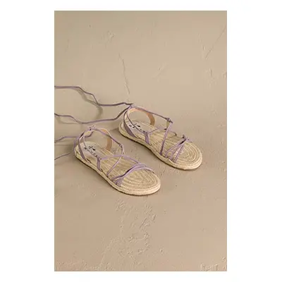 Manebi velúr szandál Lace-Up Sandals lila, női, P 7.4 Y0