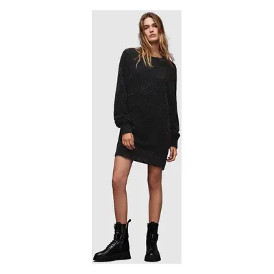 AllSaints ruha Dazzle fekete, mini, oversize