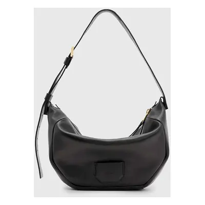 AllSaints bőr táska MADEA SHOULDER BAG fekete, W348XB