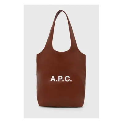 A.P.C. táska tote ninon small barna, PUAAT.M61861