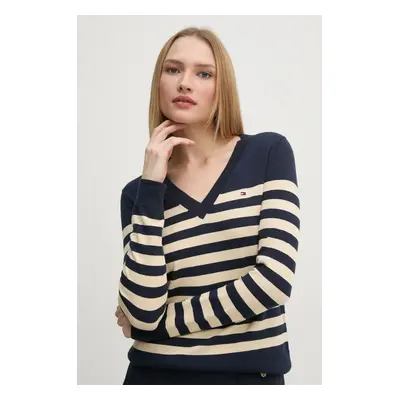 Tommy Hilfiger pulóver könnyű, női, sötétkék, WW0WW40098