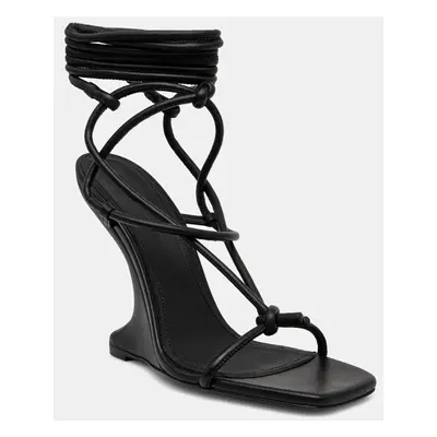 Rick Owens Lilies bőr szandál CANTILEVER PENTA fekete, LI02D5806LLP