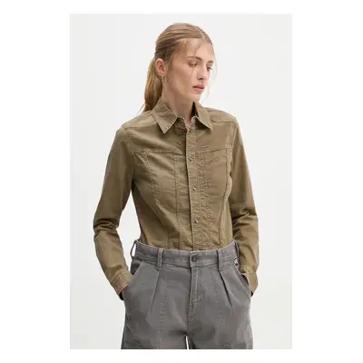 G-Star Raw farmering női, galléros, zöld, regular, D25243-D729