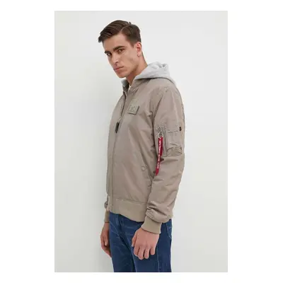 Alpha Industries rövid kabát MA-1 TT Hood férfi, bézs, átmeneti