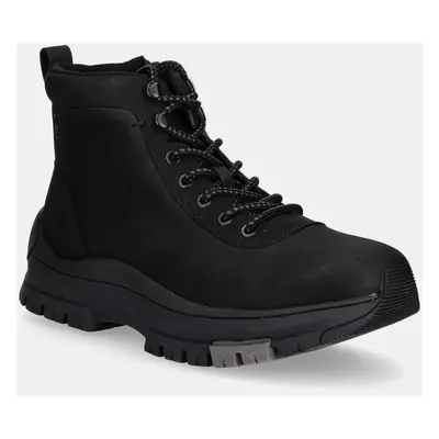 Calvin Klein Jeans bőr bakancs HYBRID WP BOOT LACEUP REBELLIOUS fekete, férfi, YM0YM01077