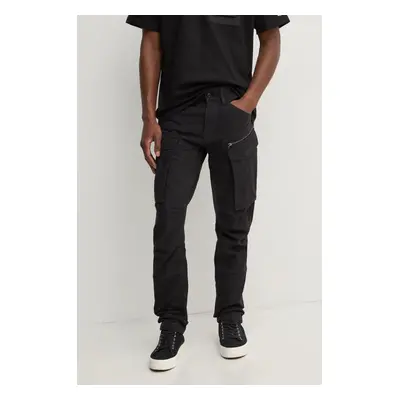 G-Star Raw pamut nadrág fekete, cargo, D02190-D752