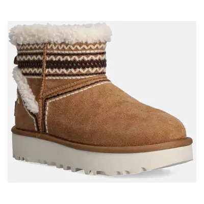 UGG velúr hócipő Classic Mini Atherson barna, 1158281-CHE