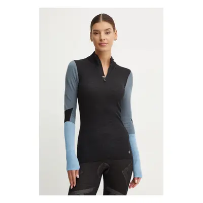 Smartwool funkcionális hosszú ujjú ing Intraknit Thermal Merino Base Layer Colorblock fekete, SW