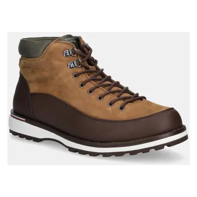 Tommy Hilfiger cipő CORPORATE OUTDOOR NUBUCK BOOT barna, férfi, FM0FM05190