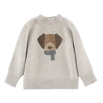 Donsje gyerek gyapjú pulóver Denn Merino Wool Sweater Dog bézs