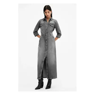 AllSaints farmerruha BLAIR fekete, maxi, harang alakú, W223DB