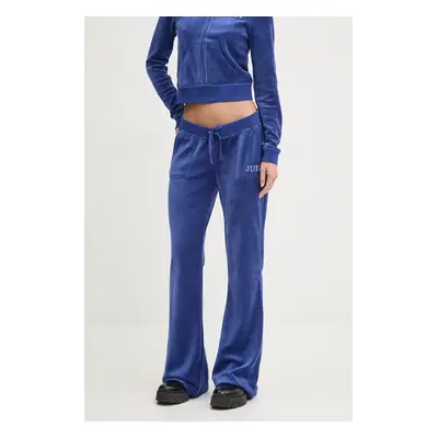 Juicy Couture velúr melegítőnadrág HERITAGE CROWN CAISA LOW RISE PANT nyomott mintás, JCGBJ22401