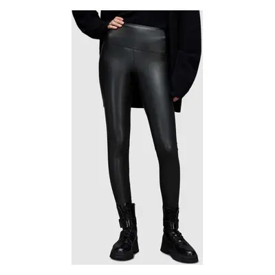 AllSaints legging fekete, női, sima