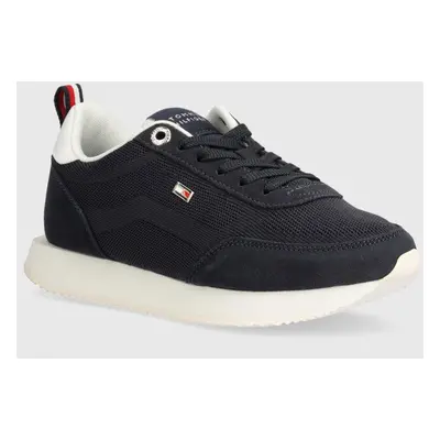 Tommy Hilfiger sportcipő FLAG KNIT RUNNER sötétkék, FW0FW07916