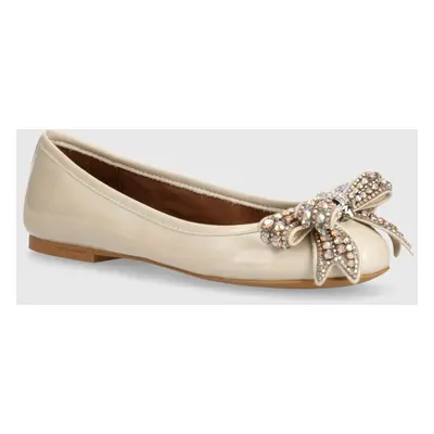 Kurt Geiger London bőr balerina cipő Bow Ballerina bézs