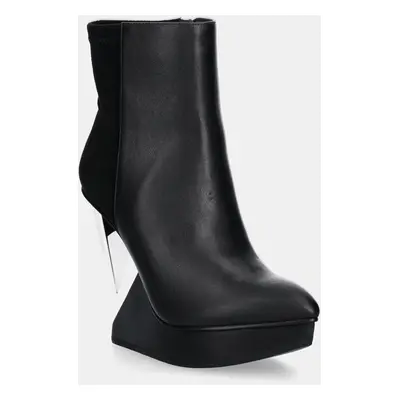 United Nude bőr csizma Edge Bootie fekete, női, éksarkú