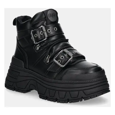 Buffalo bakancs Fusion Hike Mid fekete, női, platformos, 1622517-BLK