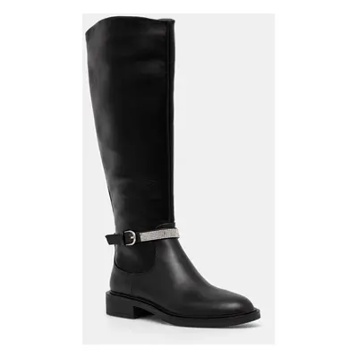 Steve Madden csizma Riggs fekete, női, lapos talpú, SM11003416