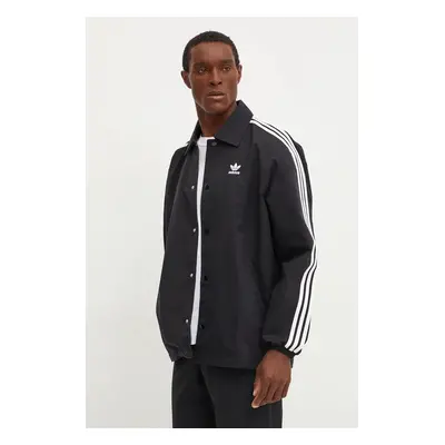 adidas Originals rövid kabát Mesh Coach férfi, fekete, átmeneti, oversize, IZ1831