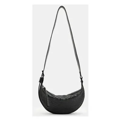 AllSaints bőr táska HALFMOON SNAKE fekete, W387XB