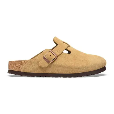 Birkenstock papucs velúrból Boston bézs, női