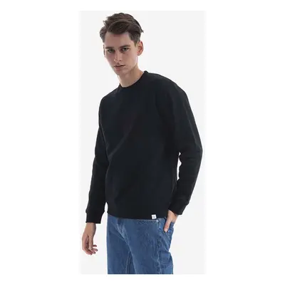 Norse Projects pamut melegítőfelső Vagn Classic Crew fekete, férfi, sima