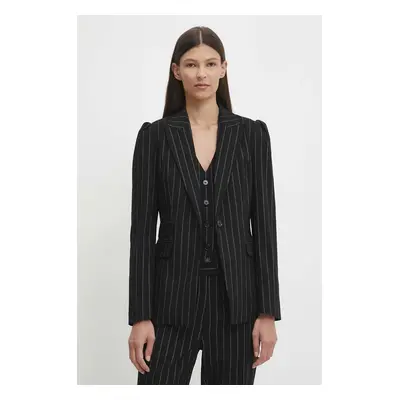 Bruuns Bazaar zakó DecumariaBBNora blazer fekete, mintás, egysoros gombolású, BBW4083