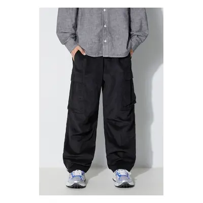 Maharishi kordbársony nadrág Utility Cargo Track Pants fekete, cargo, 4569.BLACK