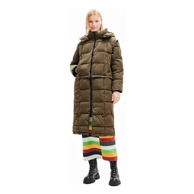 Desigual rövid kabát női, barna, téli, oversize