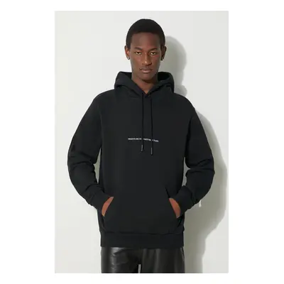 Marcelo Burlon pamut melegítőfelső Party Quote Regular Hoodie fekete, férfi, nyomott mintás, kap