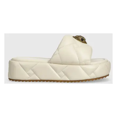 Kurt Geiger London bőr papucs Kensington Puff Flatform bézs, női, platformos, 2017841109