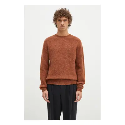 Norse Projects gyapjú pulóver Birnir Brushed Lambswool férfi, barna, N45.0520.4001