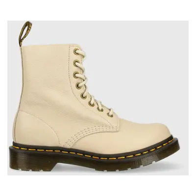 Dr. Martens bőr bakancs Pascal bézs, női, lapos talpú, DM26802292