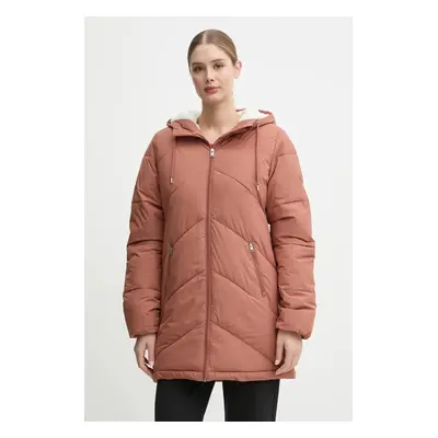 Roxy rövid kabát Better Weather női, barna, téli, oversize, ERJJK03634