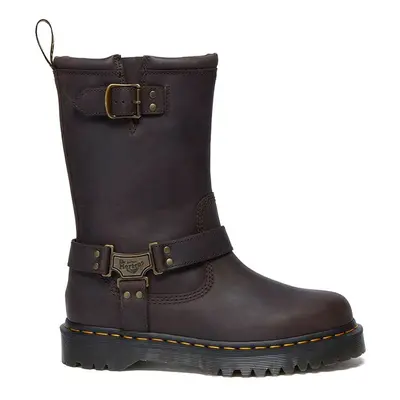 Dr. Martens bőr csizma Anistone Hi barna, női, enyhén téliesített, lapos talpú, DM31901201