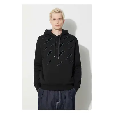 Neil Barrett pamut melegítőfelső EASY BLOUSON DEGRADE' RAIN BOLTS fekete, férfi, nyomott mintás,