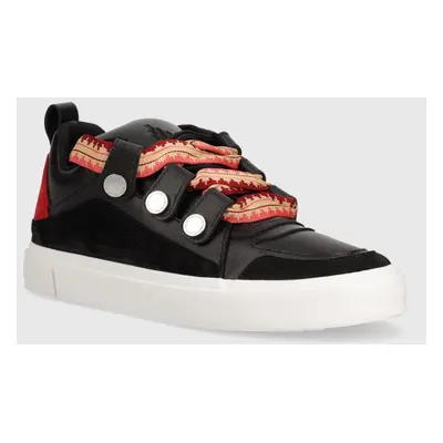 Marcelo Burlon bőr sportcipő Ticinella Sneaker fekete, CMIA097S24LEA0011028