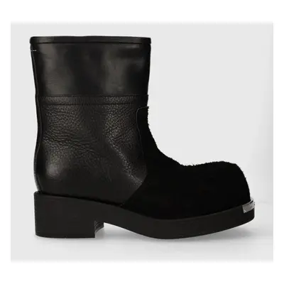 MM6 Maison Margiela bőr cipő Ankle Boot fekete, férfi, S66WU0109