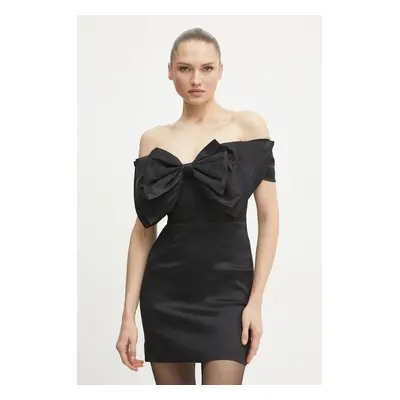 Bardot ruha MINI BOW DRESS fekete, mini, testhezálló, 54327db2