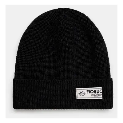 Fiorucci sapka gyapjú keverékből Knit Logo Beanie fekete, gyapjú, U01FPAHA216KN05BK01