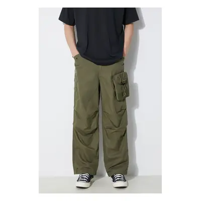 Maharishi nadrág M.A.L.I.C.E. M51 Cargo Pants Cotton Hemp Twill férfi, zöld, egyenes, 5051.OLIVE