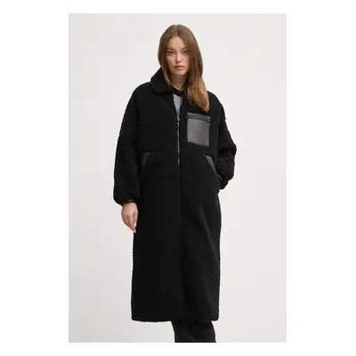 Dkny kabát női, fekete, átmeneti, oversize, DJ4J6029