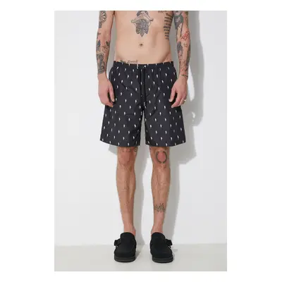 Neil Barrett fürdőnadrág All-Over Micro Bolts Swim Long Shorts fekete, MY58026B-Y068-524N