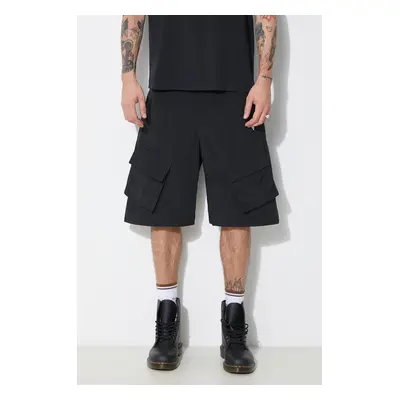 Marcelo Burlon rövidnadrág Cross Nylon Cargo Shorts fekete, férfi, CMCS001S24FAB0011001