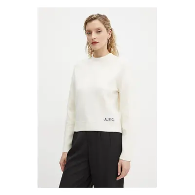 A.P.C. gyapjú pulóver pull esther női, bézs, WVBDK.F23373