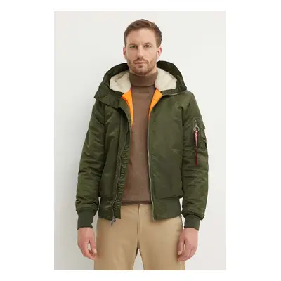 Alpha Industries rövid kabát 257 MA-1 Hooded férfi, zöld, téli